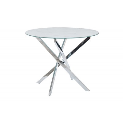 Стол обеденный SIGNAL AGIS белый мрамор/хром 90